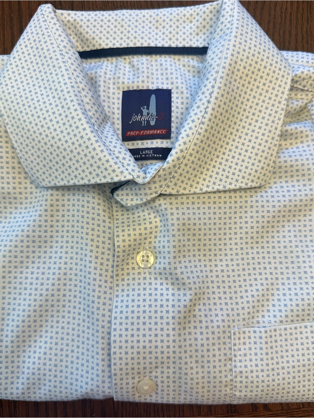 johnnie-O Light Blue Micro-Pattern Dress Shirt